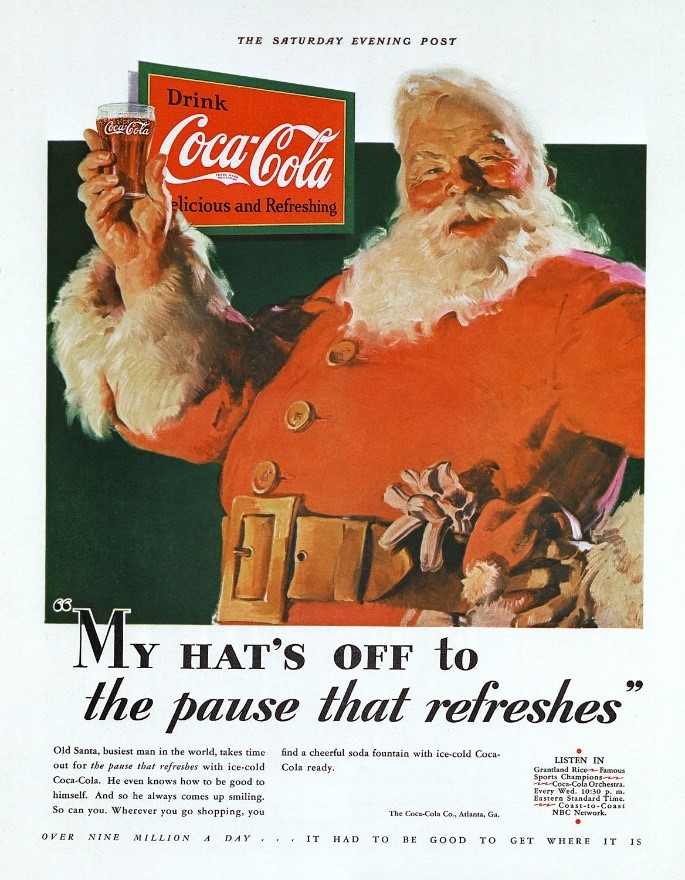 Coca Cola Weihnachtssujet 1931 2. Dezember 2023